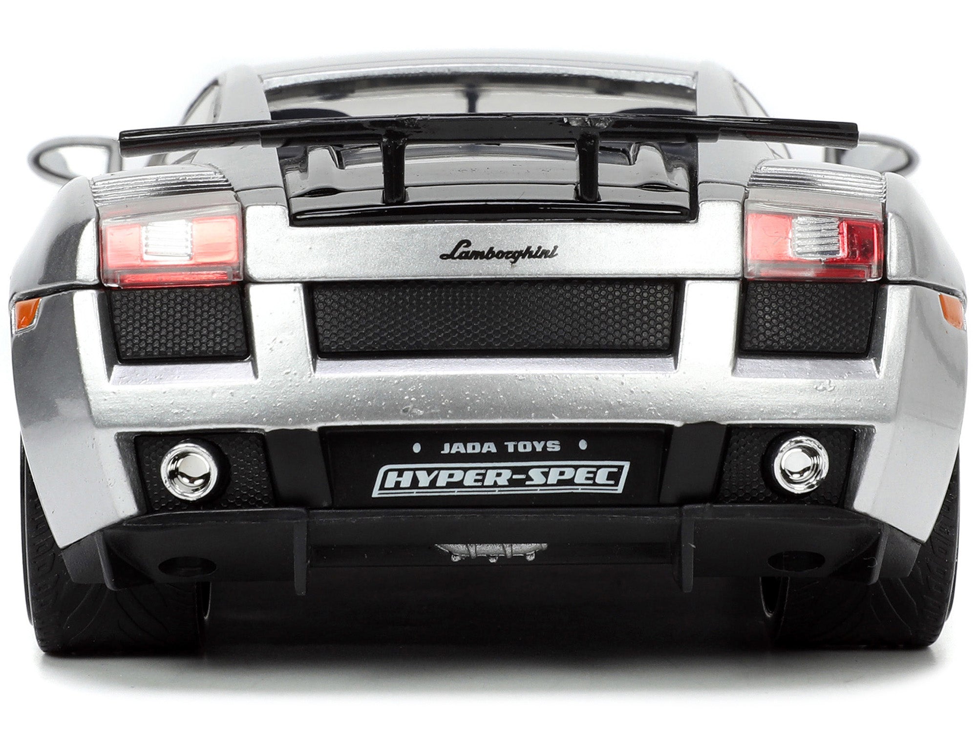 Lamborghini Gallardo Superleggera Silver Metallic with Yellow Stripes "Hyper-Spec" Series 1/24 Diecast Model Car by Jada - image 5