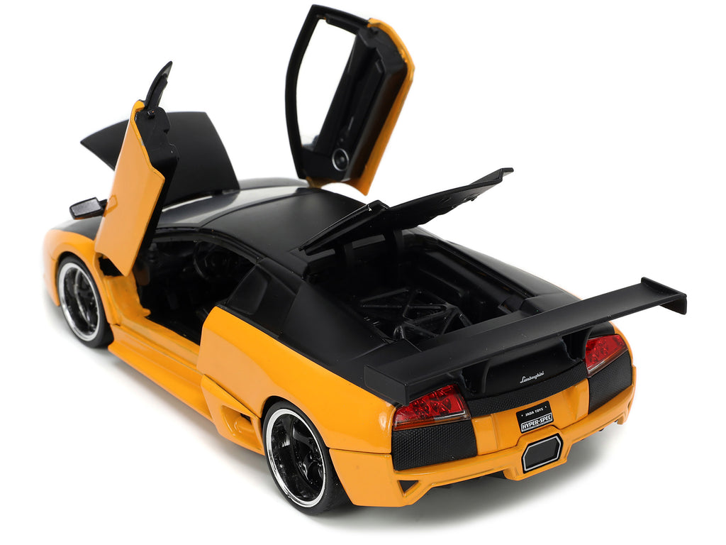 Lamborghini Murcielago LP 640 Yellow Metallic and Matt Black "Hyper-Spec" Series 1/24 Diecast Model Car by Jada - image 3