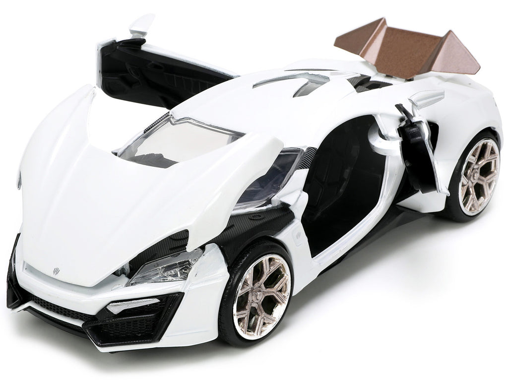 Lykan Hypersport White with Bronze Metallic Rear Spoiler "HKS" "Hyper-Spec" Series 1/24 Diecast Model Car by Jada - image 2