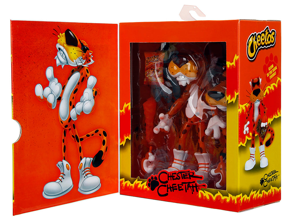 Chester Cheetah 5.5" Glow-in-the-Dark Figure with Accessories and Alternate Head and Hands "Flamin' Hot Cheetos Crunchy" Model by Jada - image 2