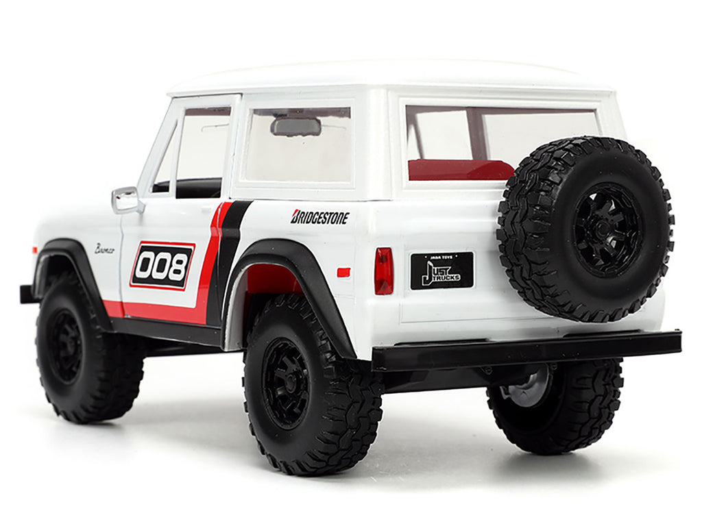 1973 Ford Bronco #008 White with Red and Black Stripes and Red Interior with Extra Wheels "Just Trucks" Series 1/24 Diecast Model Car by Jada - image 5