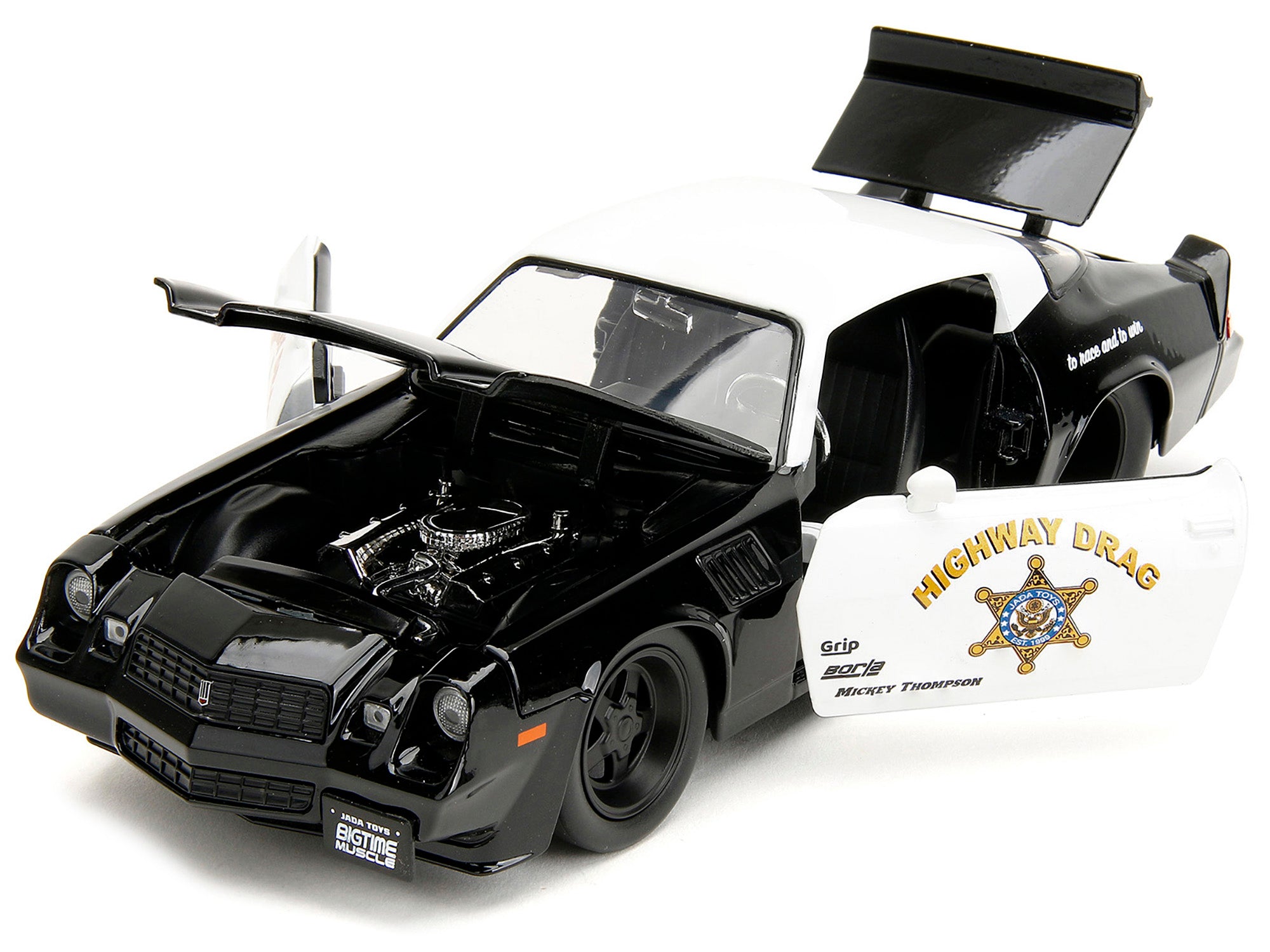 1979 Chevrolet Camaro Z28 Police Black and White "Highway Drag" "Bigtime Muscle" Series 1/24 Diecast Model Car by Jada - image 2