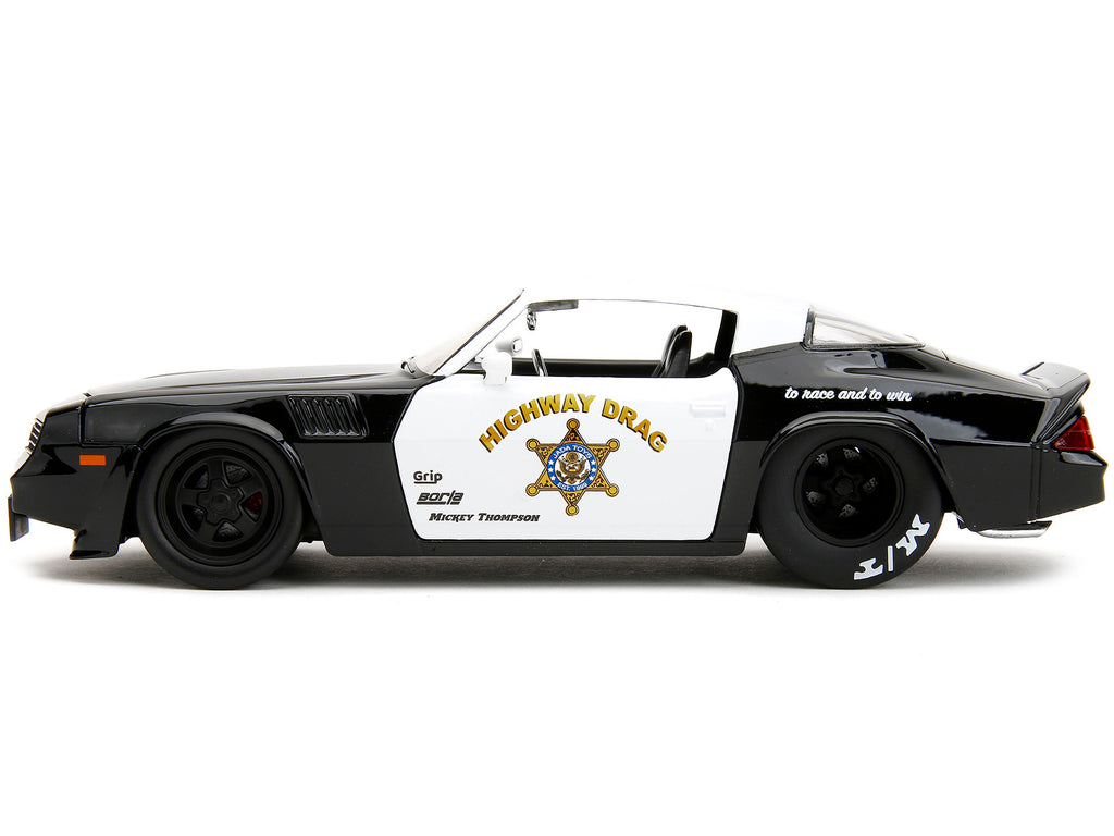 1979 Chevrolet Camaro Z28 Police Black and White "Highway Drag" "Bigtime Muscle" Series 1/24 Diecast Model Car by Jada - image 3