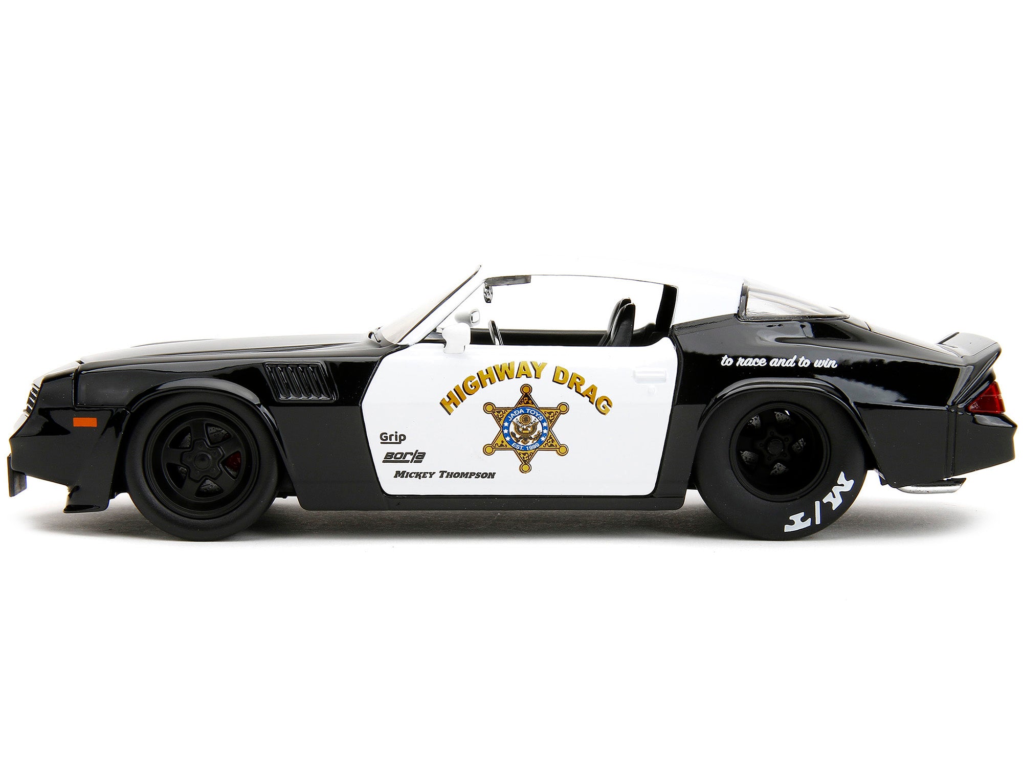 1979 Chevrolet Camaro Z28 Police Black and White "Highway Drag" "Bigtime Muscle" Series 1/24 Diecast Model Car by Jada - image 3