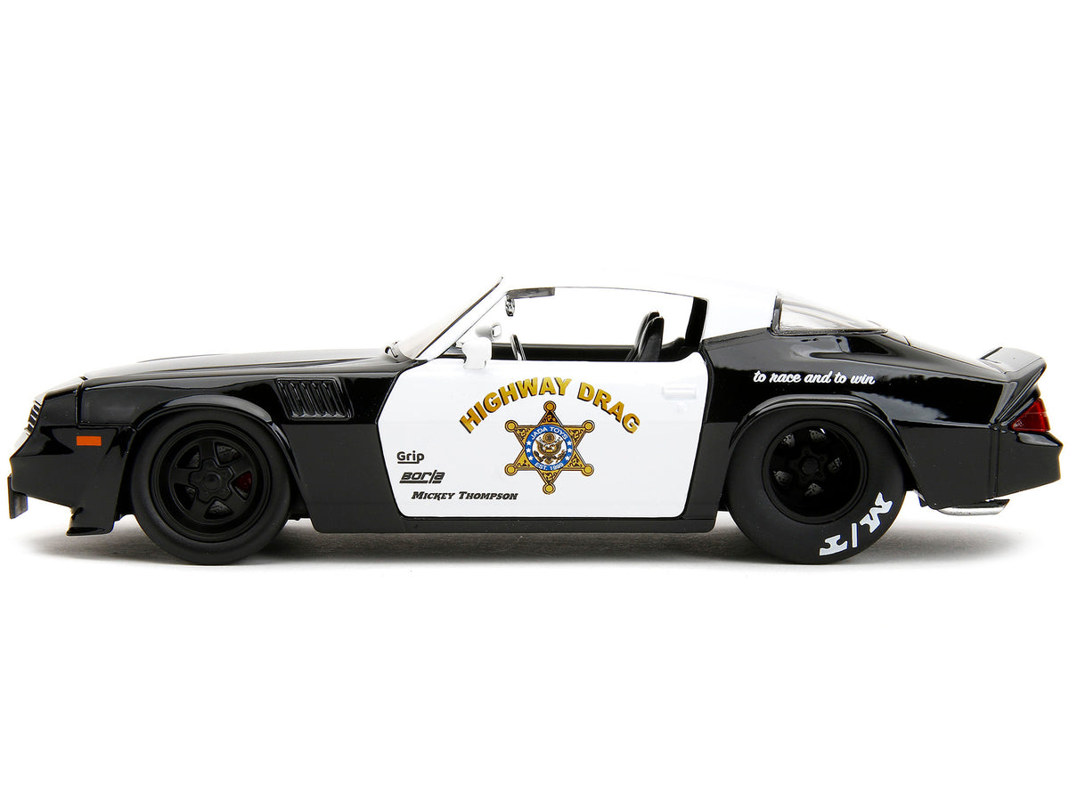 1979 Chevrolet Camaro Z28 Police Black and White "Highway Drag" "Bigtime Muscle" Series 1/24 Diecast Model Car by Jada - image 3
