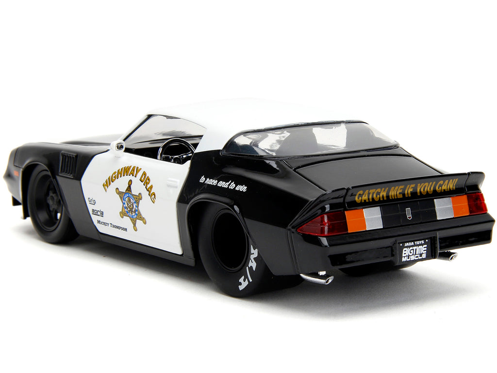 1979 Chevrolet Camaro Z28 Police Black and White "Highway Drag" "Bigtime Muscle" Series 1/24 Diecast Model Car by Jada - image 5