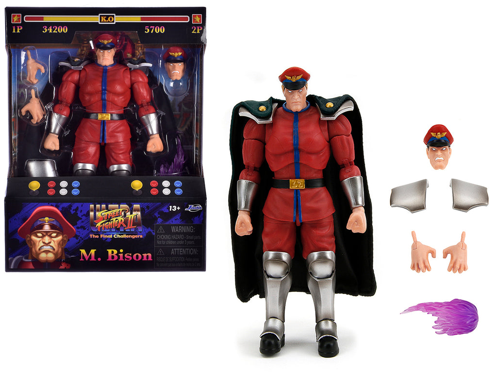 M. Bison 6 Moveable Figure with Accessories and Alternate Head and Hands Ultra Street Fighter II: The Final - image 1
