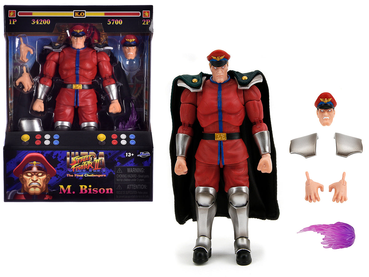 M. Bison 6 Moveable Figure with Accessories and Alternate Head and Hands Ultra Street Fighter II: The Final - image 1