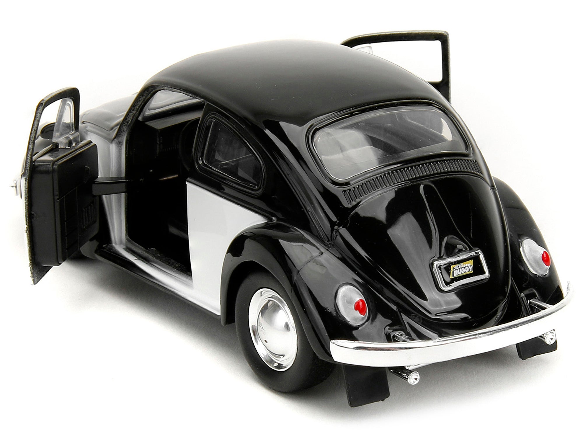 1959 Volkswagen Beetle "Punch Buggy" Black and White and Boxing Gloves Accessory "Punch Buggy" Series 1/32 Diecast Model Car by Jada - image 4
