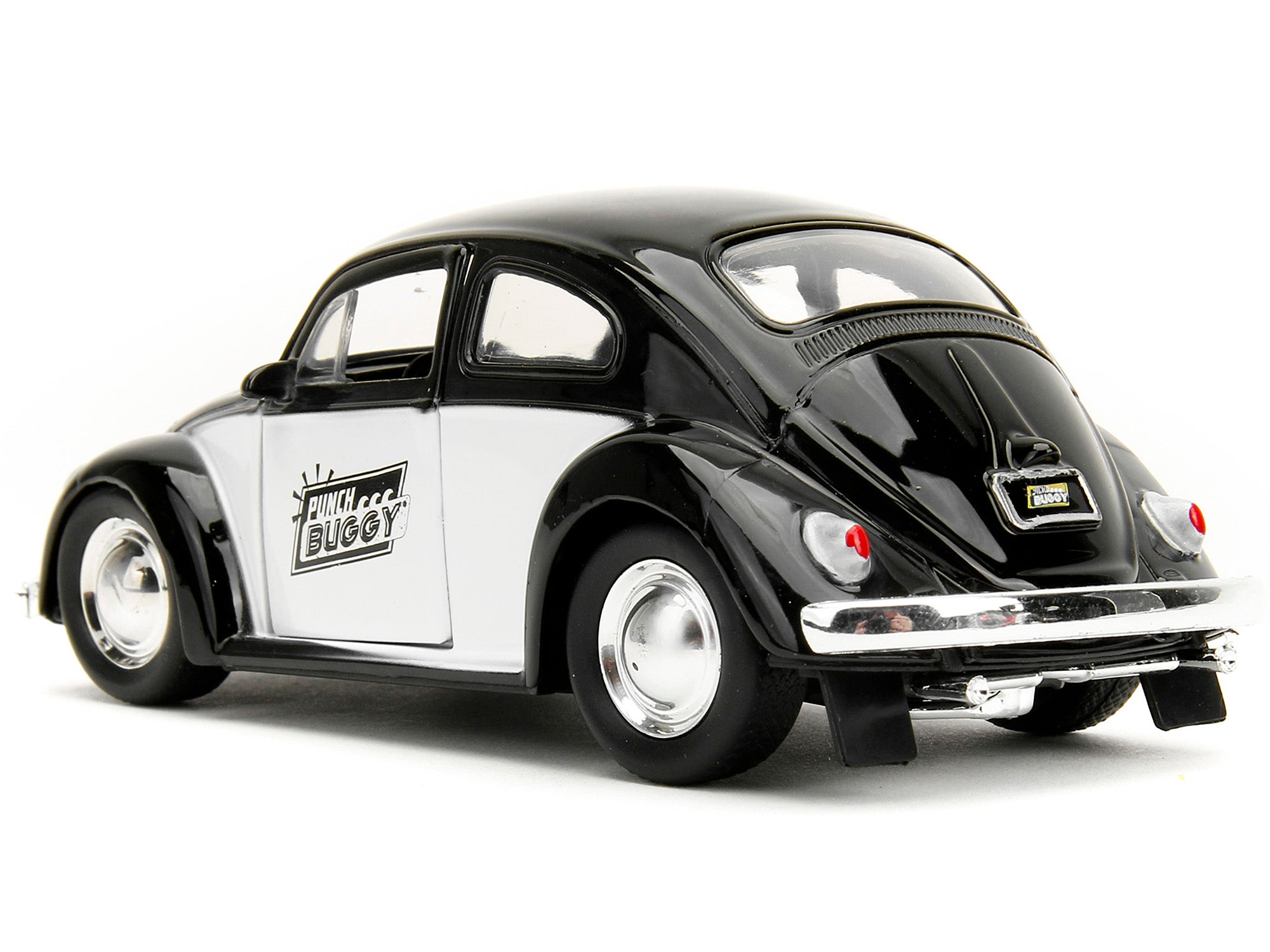 1959 Volkswagen Beetle "Punch Buggy" Black and White and Boxing Gloves Accessory "Punch Buggy" Series 1/32 Diecast Model Car by Jada - image 5