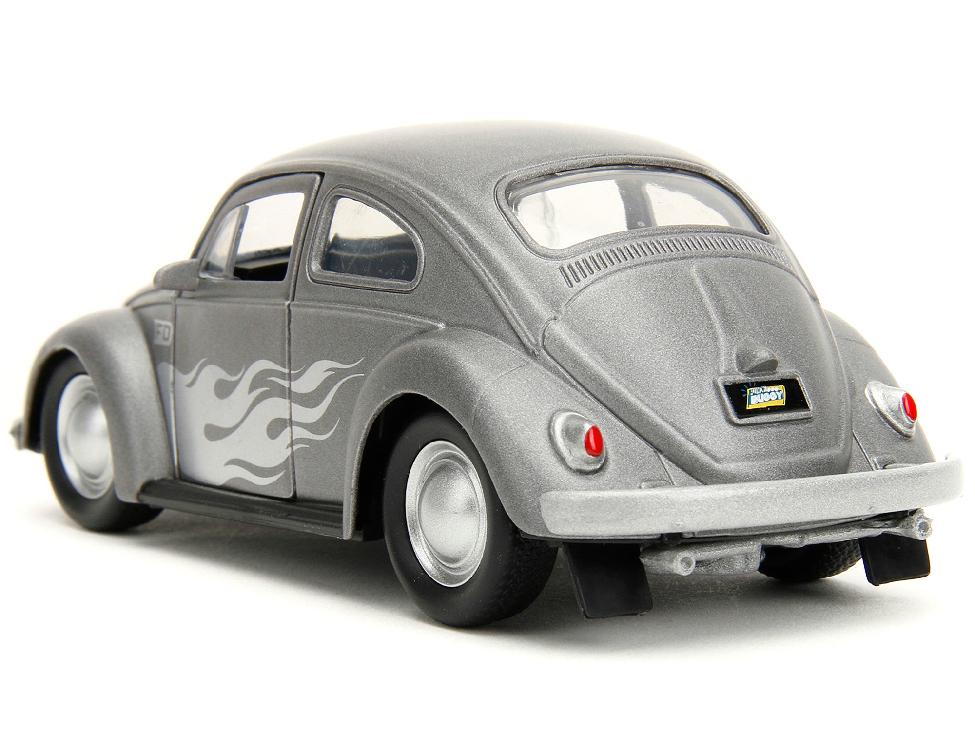 1959 Volkswagen Beetle Gray Metallic with Silver Flames and Boxing Gloves Accessory "Punch Buggy" Series 1/32 Diecast Model Car by Jada - image 5