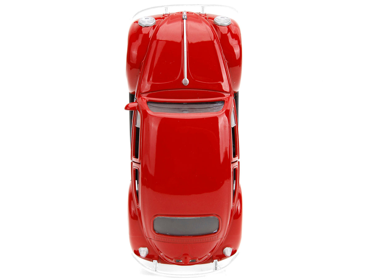 1959 Volkswagen Beetle Red with White Graphics and Boxing Gloves Accessory "Punch Buggy" Series 1/32 Diecast Model Car by Jada - image 5