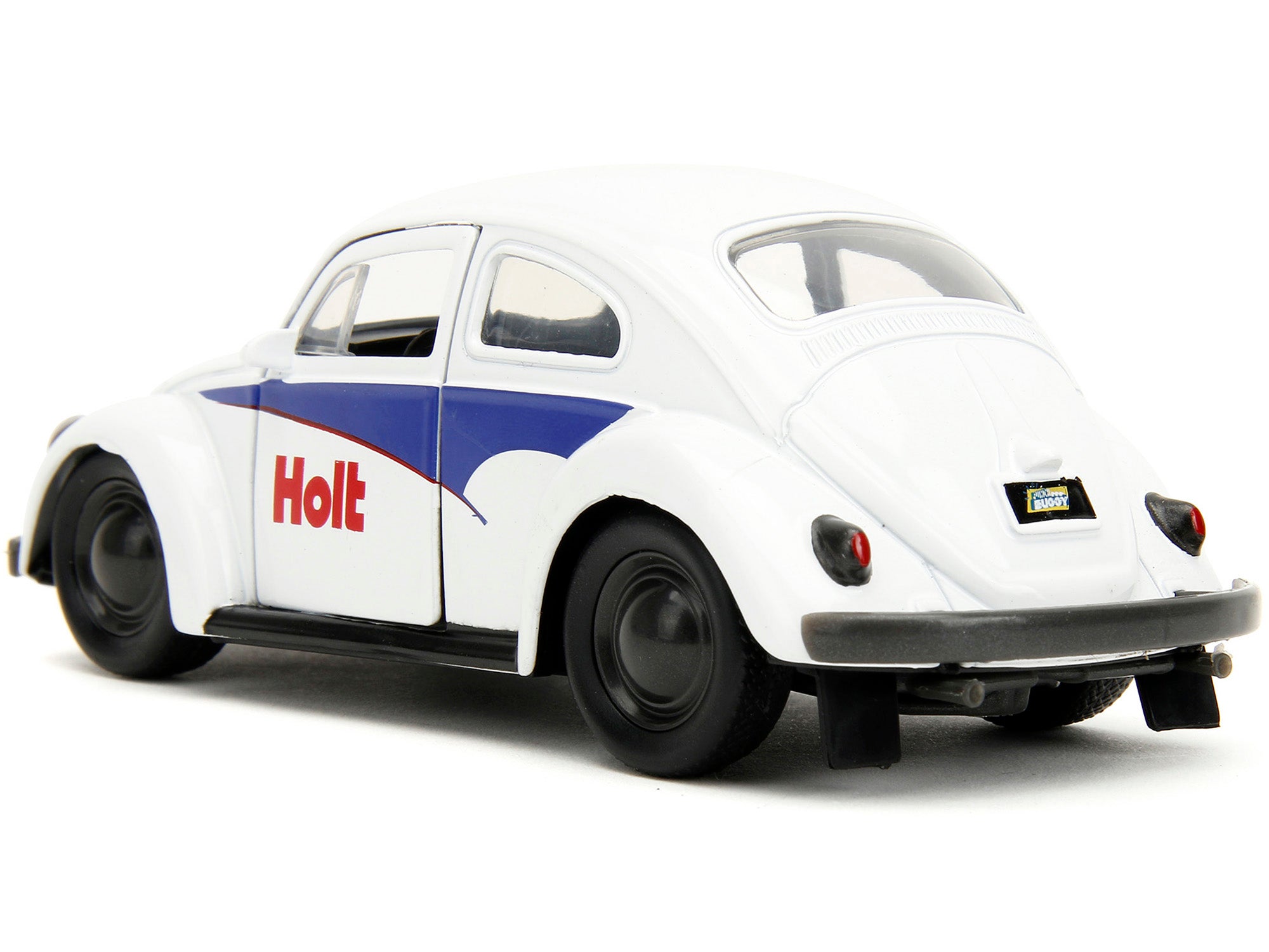 1959 Volkswagen Beetle "Holt" White with Blue Graphics and Boxing Gloves Accessory "Punch Buggy" Series 1/32 Diecast Model Car by Jada - image 5
