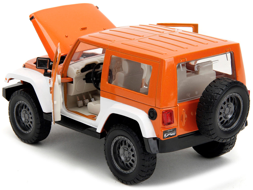 2007 Jeep Wrangler Orange Metallic and White and Orange M&M Diecast Figure "M&M's" "Hollywood Rides" Series 1/24 Diecast Model Car by Jada - image 5