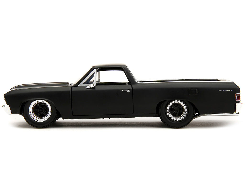 1967 Chevrolet El Camino Matt Black "Fast & Furious" Series 1/24 Diecast Model Car by Jada - image 3
