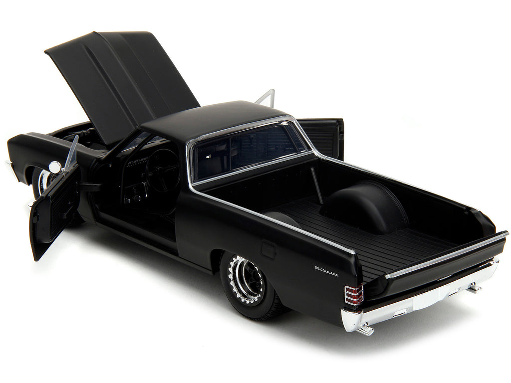 1967 Chevrolet El Camino Matt Black "Fast & Furious" Series 1/24 Diecast Model Car by Jada - image 4