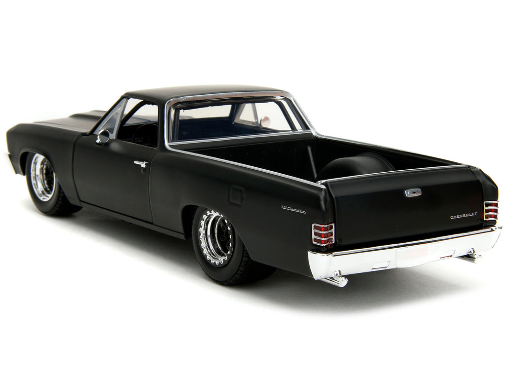 1967 Chevrolet El Camino Matt Black "Fast & Furious" Series 1/24 Diecast Model Car by Jada - image 5