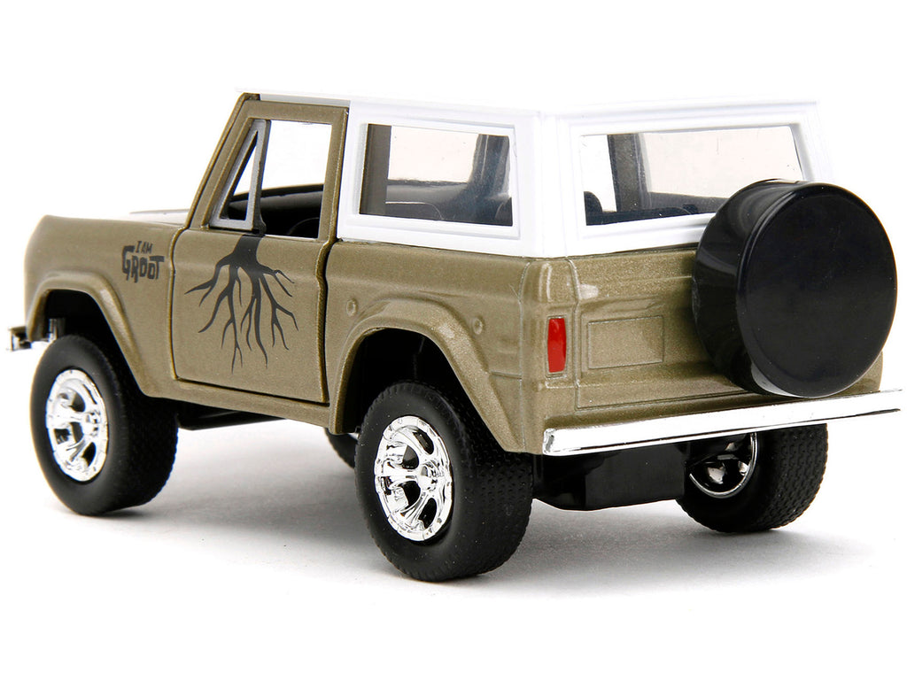 1973 Ford Bronco Gold Metallic with White Top and Groot Diecast Figure "Guardians of the Galaxy" "Marvel" Series 1/32 Diecast Model Car by Jada - image 4