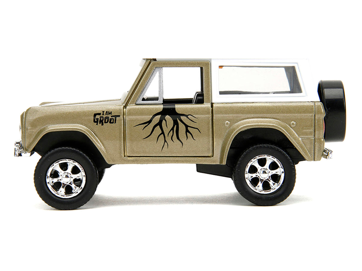 1973 Ford Bronco "Groot" Gold Metallic with White Top "Guardians of the Galaxy" "Hollywood Rides" Series 1/32 Diecast Car Mod