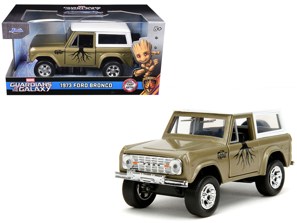 1973 Ford Bronco "Groot" Gold Metallic with White Top "Guardians of the Galaxy" "Hollywood Rides" Series 1/32 Diecast Car Mod