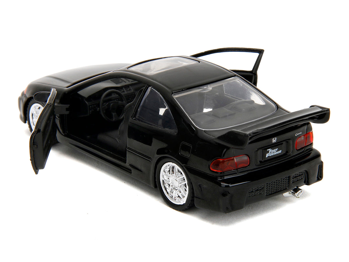 Heist Honda Civic EJ1 Black "The Fast and the Furious" (2001) Movie "Fast & Furious" Series 1/32 Diecast Model Car by Jada - image 4