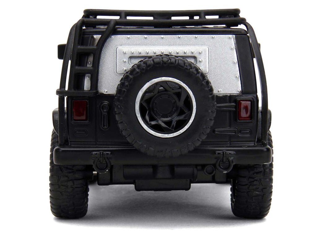 Tej's Jeep Wrangler Custom Silver Metallic with Black Top and Roof Rack "Furious 7" (2015) Movie "25 Years of Fast & Furious" Series 1/32 Diecast Model Car by Jada - image 5