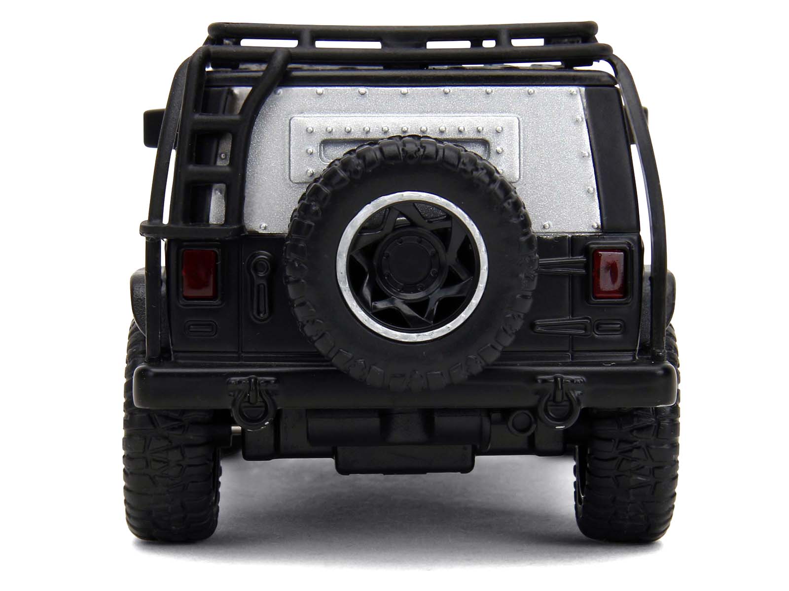 Tej's Jeep Wrangler Custom Silver Metallic with Black Top and Roof Rack "Furious 7" (2015) Movie "25 Years of Fast & Furious" Series 1/32 Diecast Model Car by Jada - image 5
