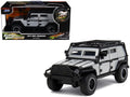 Tej's Jeep Wrangler Custom Silver Metallic with Black Top and Roof Rack "Furious 7" (2015) Movie "25 Years of Fast & Furious" Series 1/32 Diecast Model Car by Jada