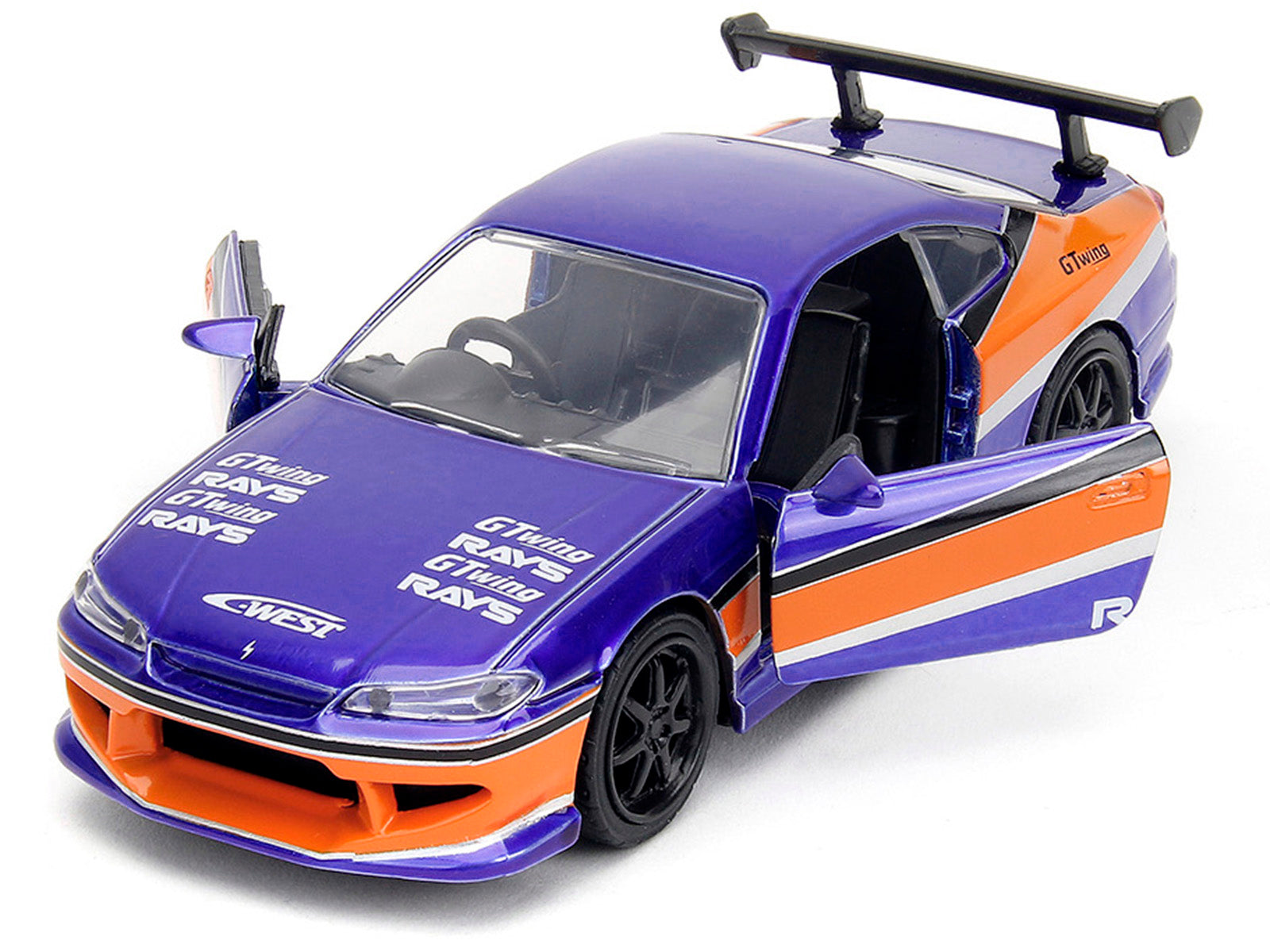 2001 Nissan Silvia S15 RHD (Right Hand Drive) Blue Metallic with Graphics "The Fast and the Furious: Tokyo Drift" (2006) Movie "Fast & Furious" Series 1/32 Diecast Car Model by Jada - image 2