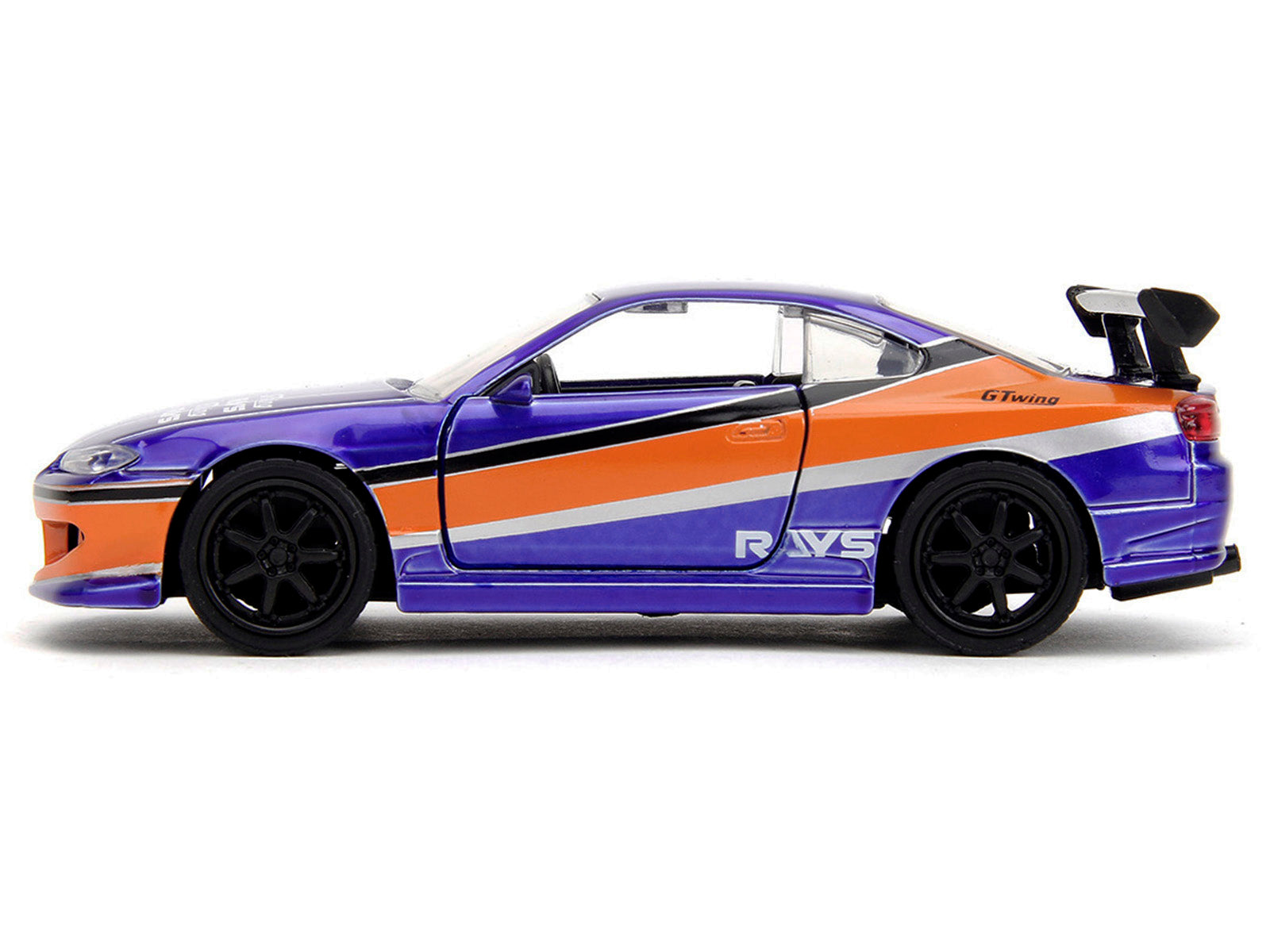 2001 Nissan Silvia S15 RHD (Right Hand Drive) Blue Metallic with Graphics "The Fast and the Furious: Tokyo Drift" (2006) Movie "Fast & Furious" Series 1/32 Diecast Car Model by Jada - image 3