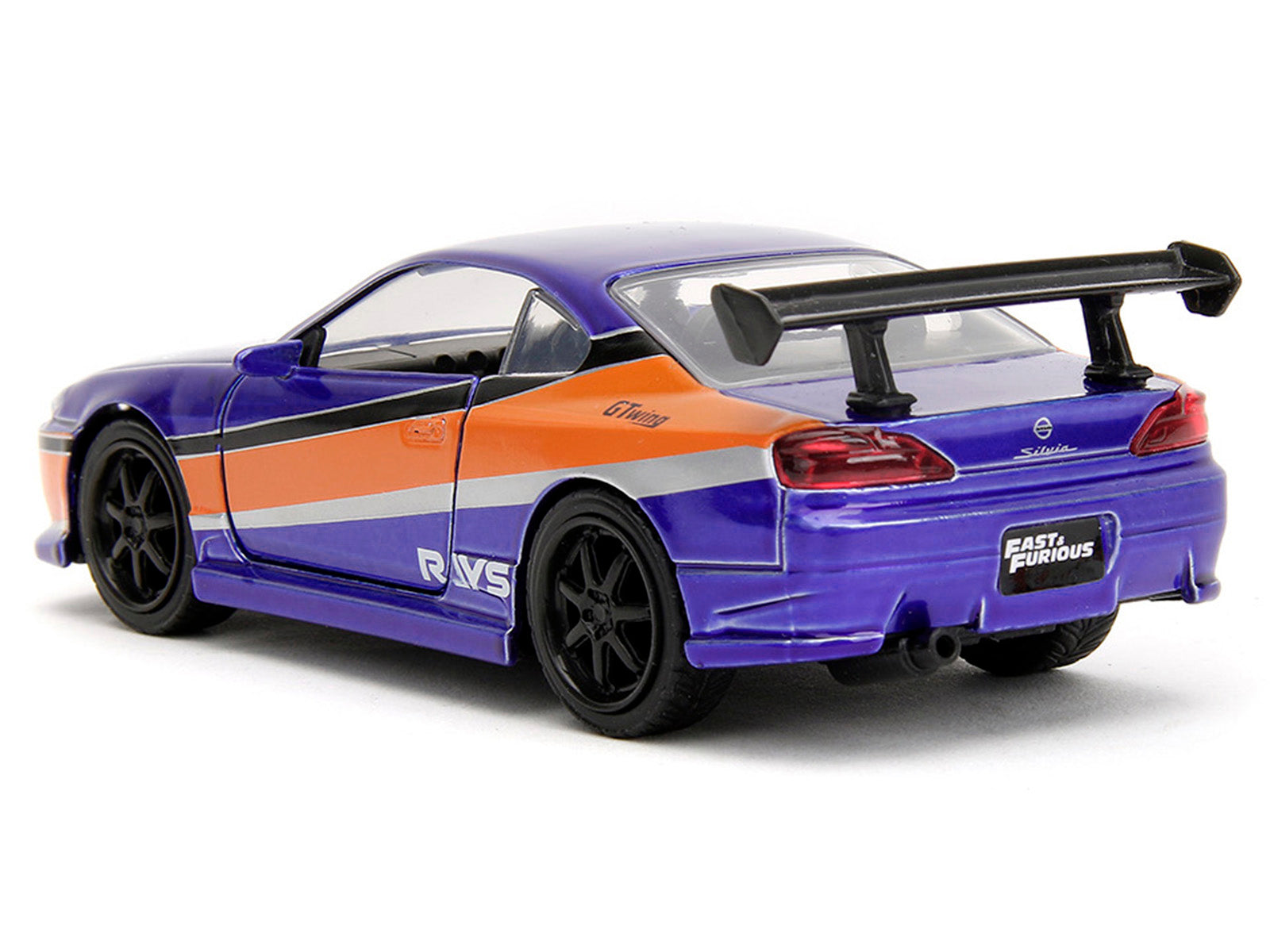 2001 Nissan Silvia S15 RHD (Right Hand Drive) Blue Metallic with Graphics "The Fast and the Furious: Tokyo Drift" (2006) Movie "Fast & Furious" Series 1/32 Diecast Car Model by Jada - image 5