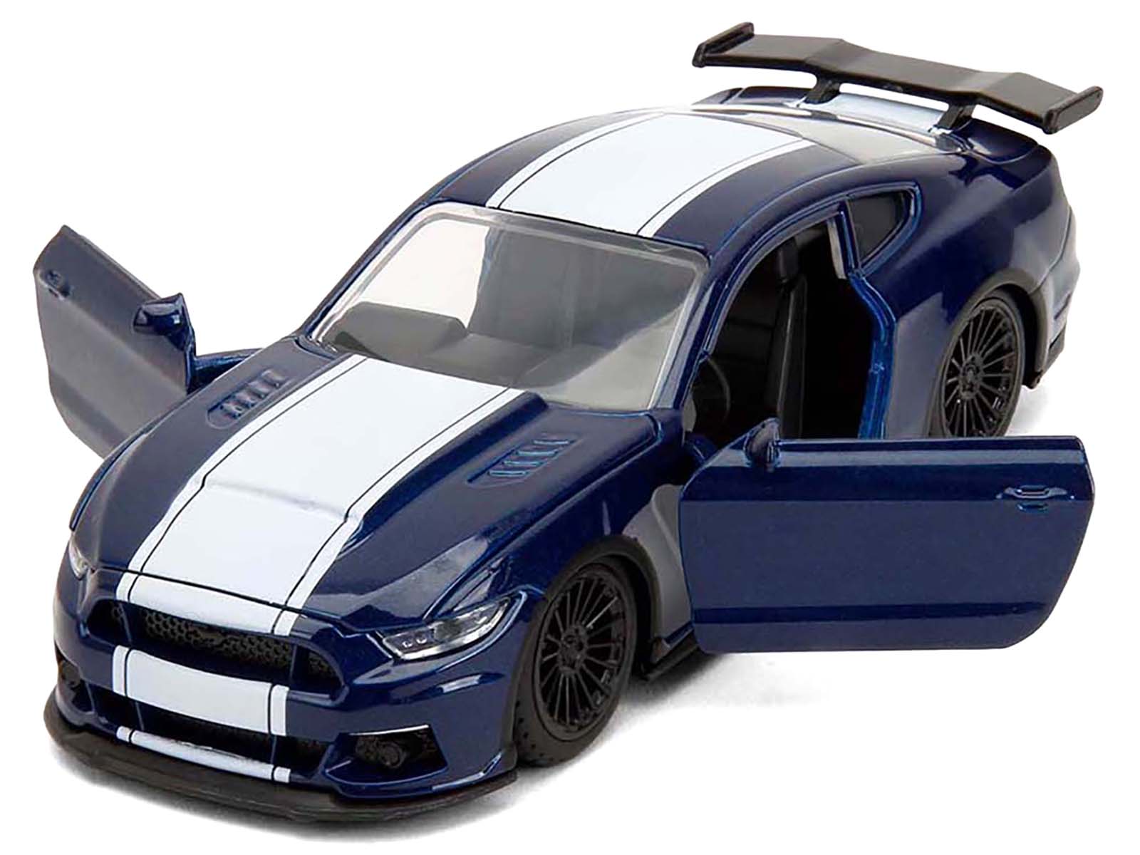 2016 Ford Mustang GT Dark Blue Metallic with White Stripe "F9" (2021) Movie "Fast & Furious" Series 1/32 Diecast Model Car by Jada - image 2