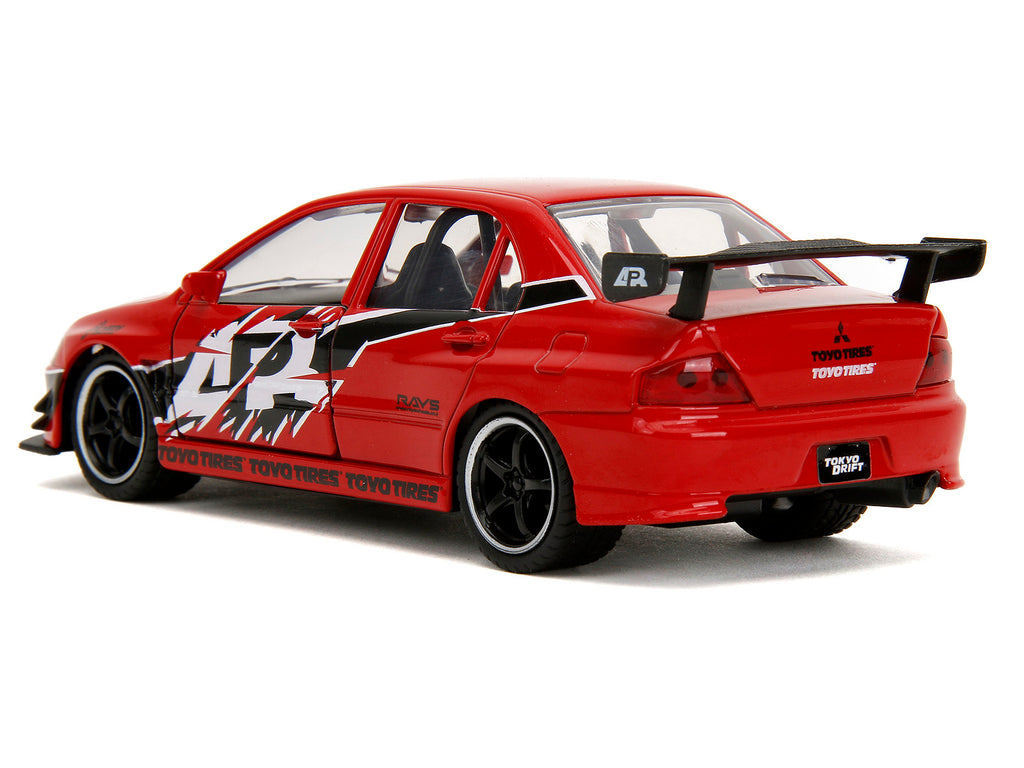 Mitsubishi Lancer Evolution IX Red with Graphics "The Fast and the Furious: Tokyo Drift" (2006) Movie "Fast & Furious" Series 1/32 Diecast Model Car by Jada - image 5