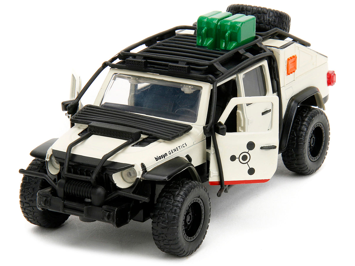Jeep Gladiator Pickup Truck with Equipment Shell Beige with Graphics "Biosyn Genetics" "Jurassic World Dominion" (2022) Movie "Hollywood Rides" Series 1/32 Diecast Model Car by Jada - image 2