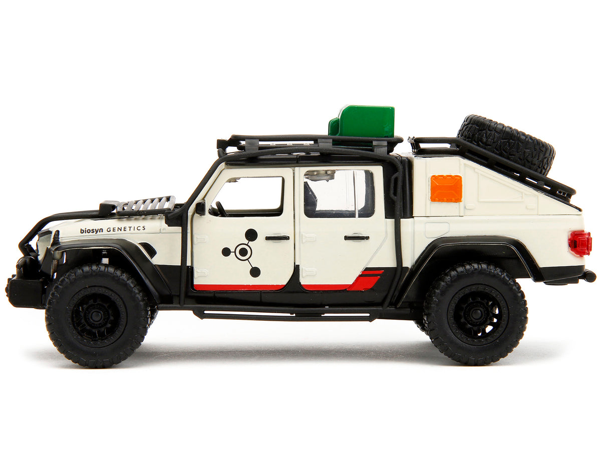 Jeep Gladiator Pickup Truck with Equipment Shell Beige with Graphics "Biosyn Genetics" "Jurassic World Dominion" (2022) Movie "Hollywood Rides" Series 1/32 Diecast Model Car by Jada - image 3