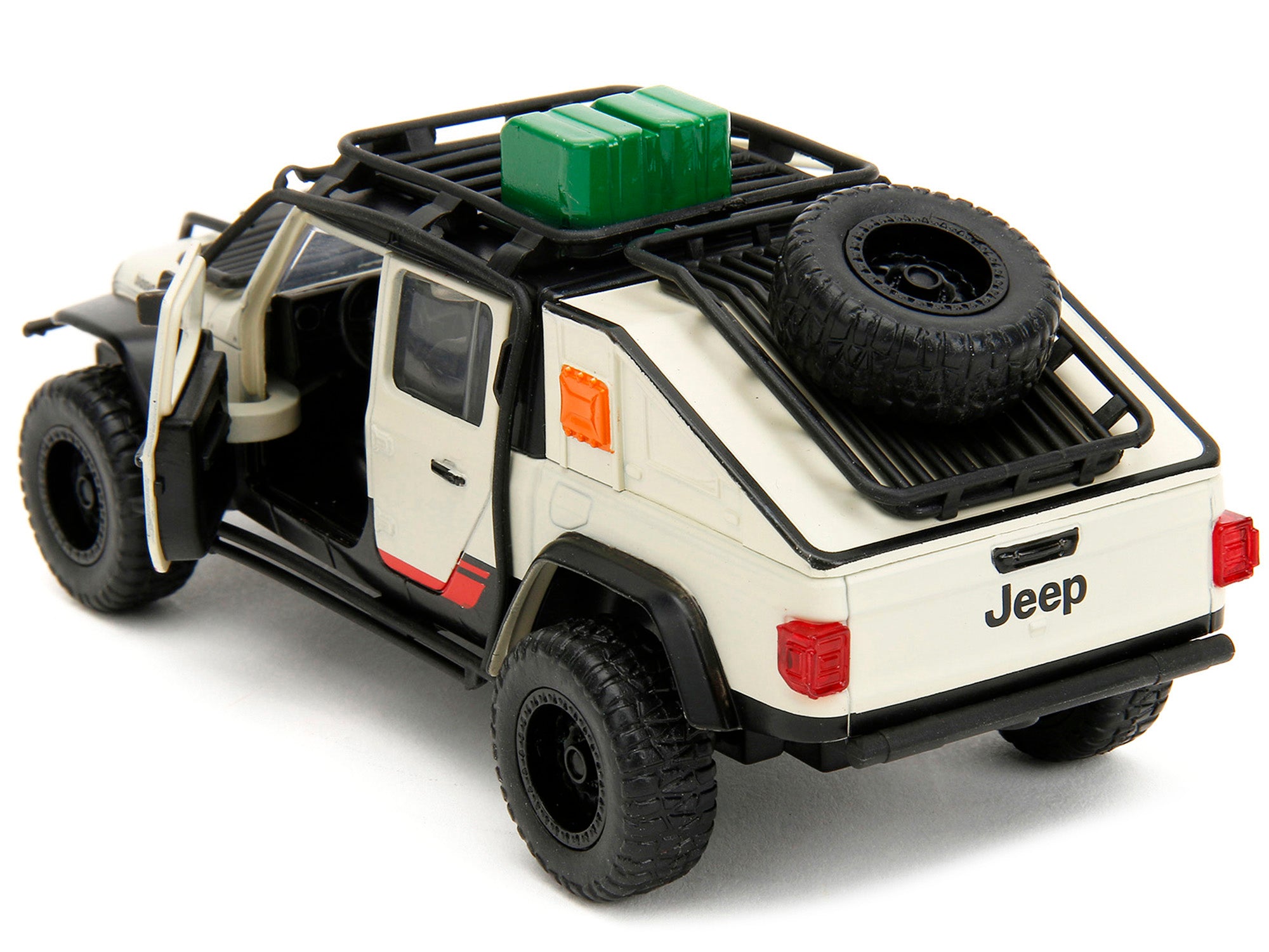 Jeep Gladiator Pickup Truck with Equipment Shell Beige with Graphics "Biosyn Genetics" "Jurassic World Dominion" (2022) Movie "Hollywood Rides" Series 1/32 Diecast Model Car by Jada - image 4