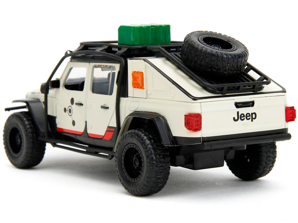 Jeep Gladiator Pickup Truck with Equipment Shell Beige with Graphics "Biosyn Genetics" "Jurassic World Dominion" (2022) Movie "Hollywood Rides" Series 1/32 Diecast Model Car by Jada - image 5