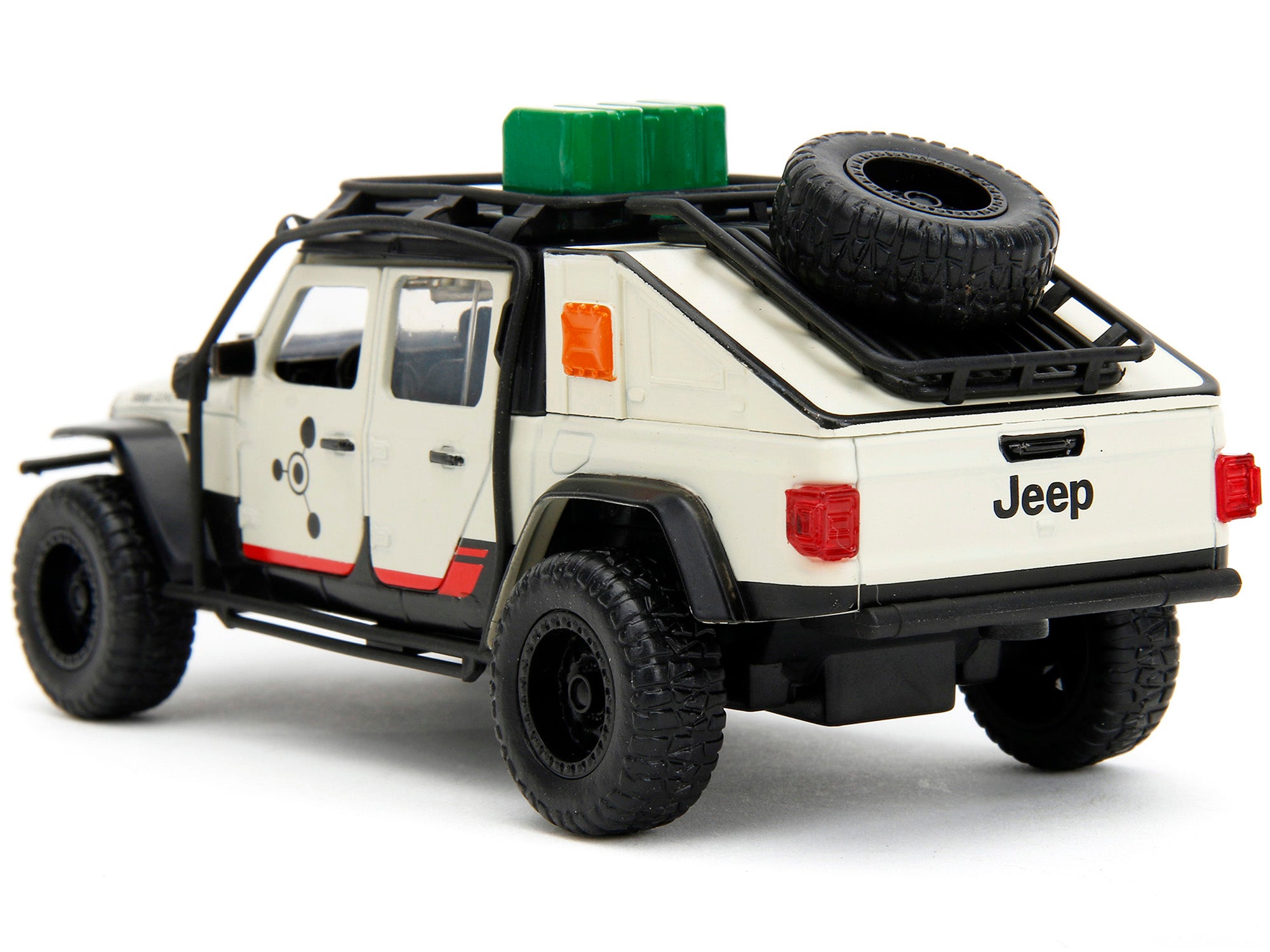 Jeep Gladiator Pickup Truck with Equipment Shell Beige with Graphics "Biosyn Genetics" "Jurassic World Dominion" (2022) Movie "Hollywood Rides" Series 1/32 Diecast Model Car by Jada - image 5