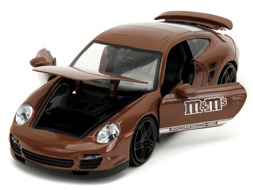 Porsche 911 Turbo Brown and Brown M&M Diecast Figure "M&M's" "Hollywood Rides" Series 1/24 Diecast Model Car by Jada - image 2