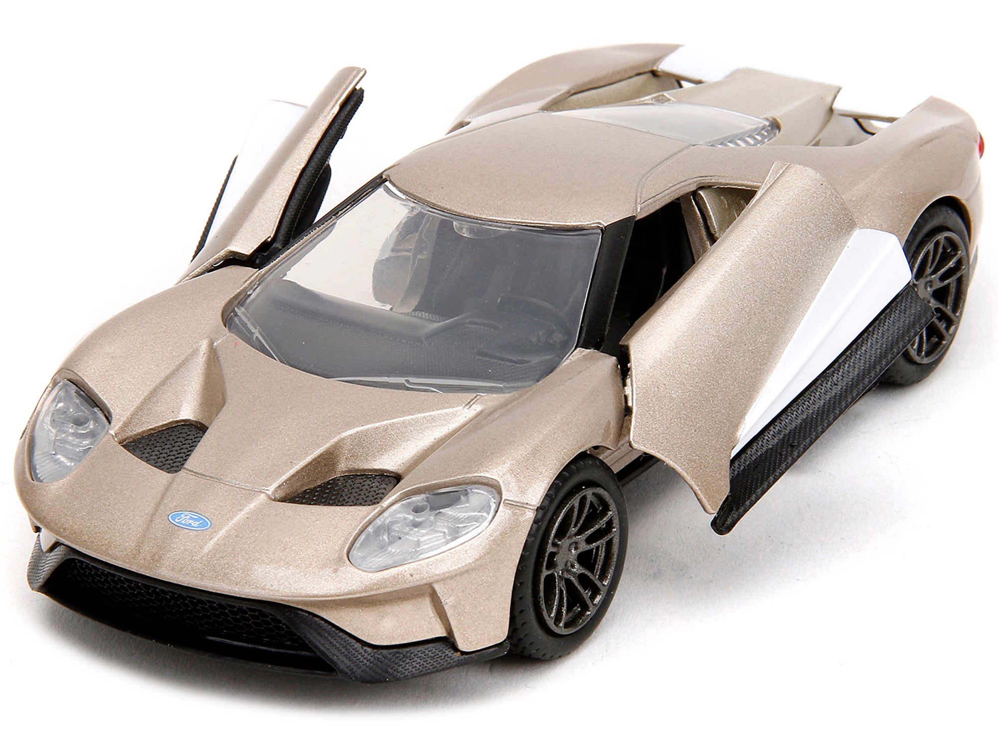2017 Ford GT Gold Metallic with White Accents "Pink Slips" Series 1/32 Diecast Model Car by Jada - image 2