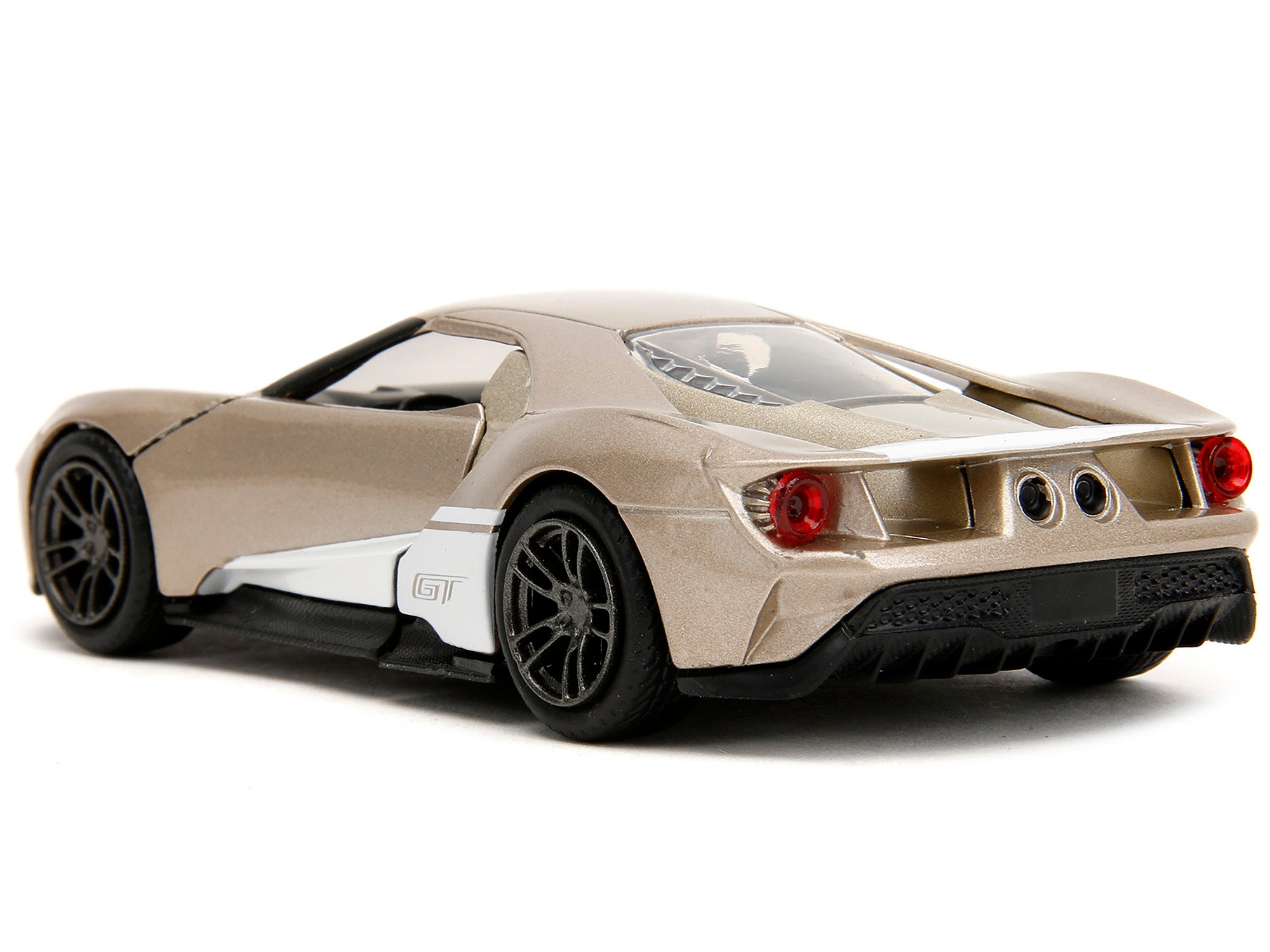 2017 Ford GT Gold Metallic with White Accents "Pink Slips" Series 1/32 Diecast Model Car by Jada - image 5