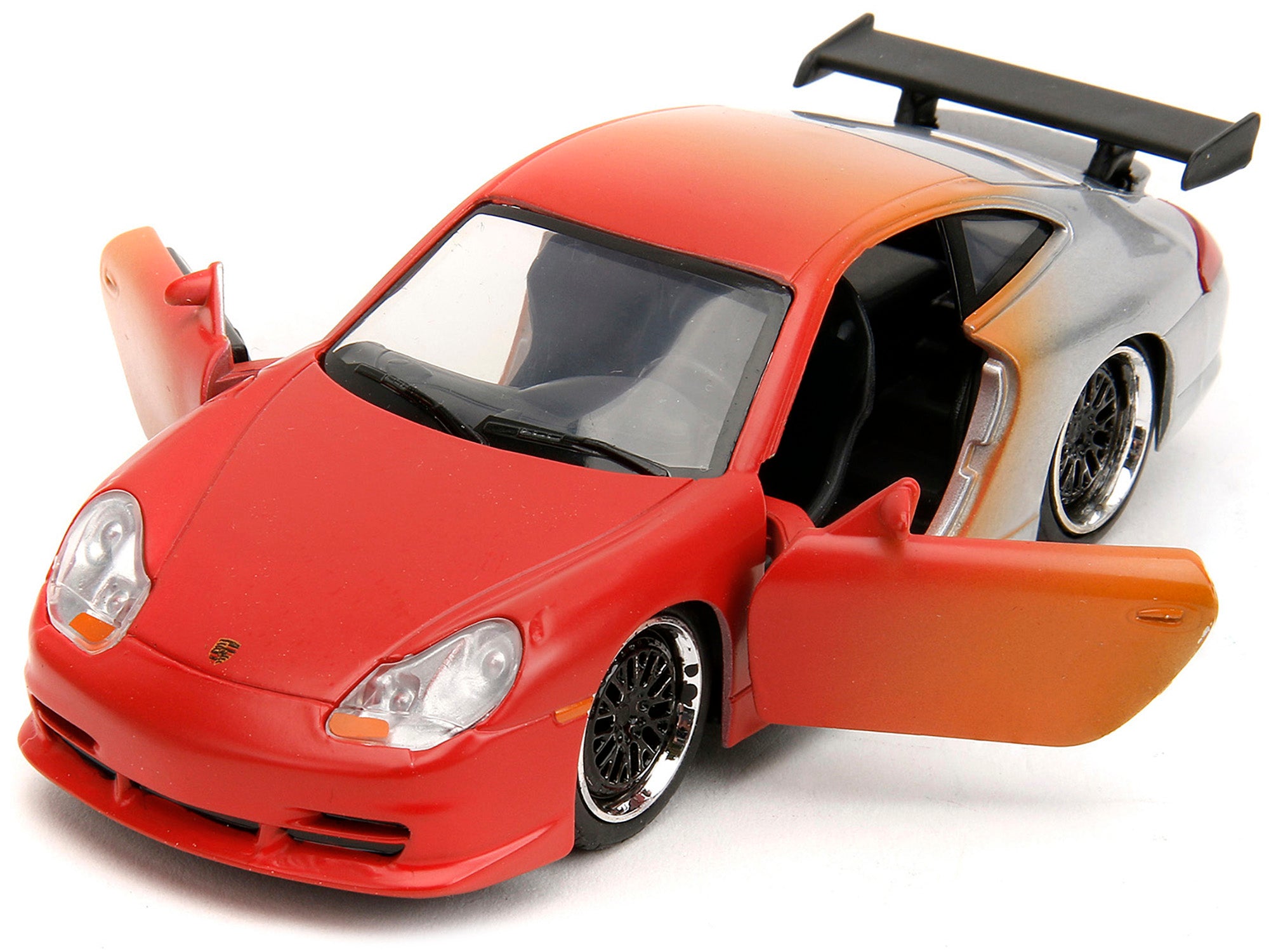 Porsche 911 GT3 RS Matt Orange and Silver Metallic "Pink Slips" Series 1/32 Diecast Model Car by Jada - image 2