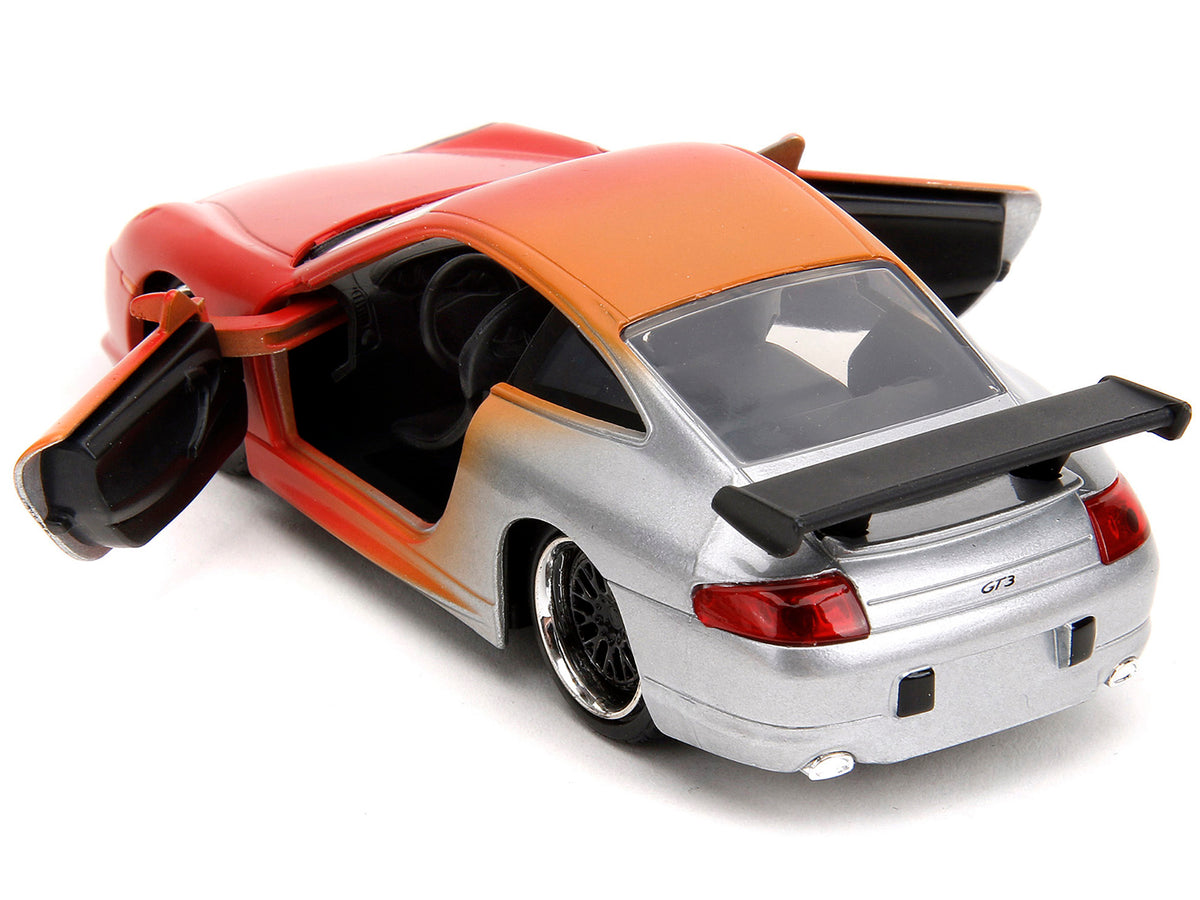 Porsche 911 GT3 RS Matt Orange and Silver Metallic "Pink Slips" Series 1/32 Diecast Model Car by Jada - image 4