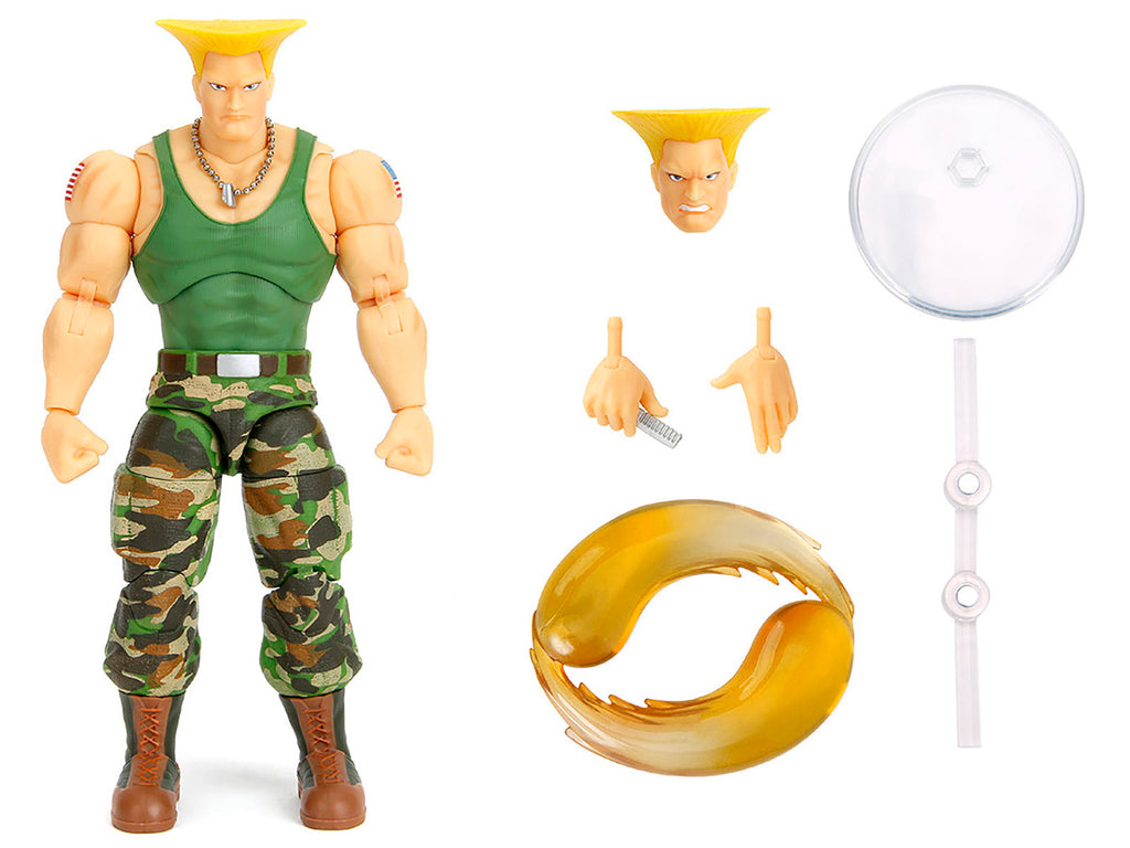 Guile 6" Moveable Figure with Accessories and Alternate Head and Hands "Ultra Street Fighter II: The Final Challengers" (2017) Video Game Model by Jada - image 2