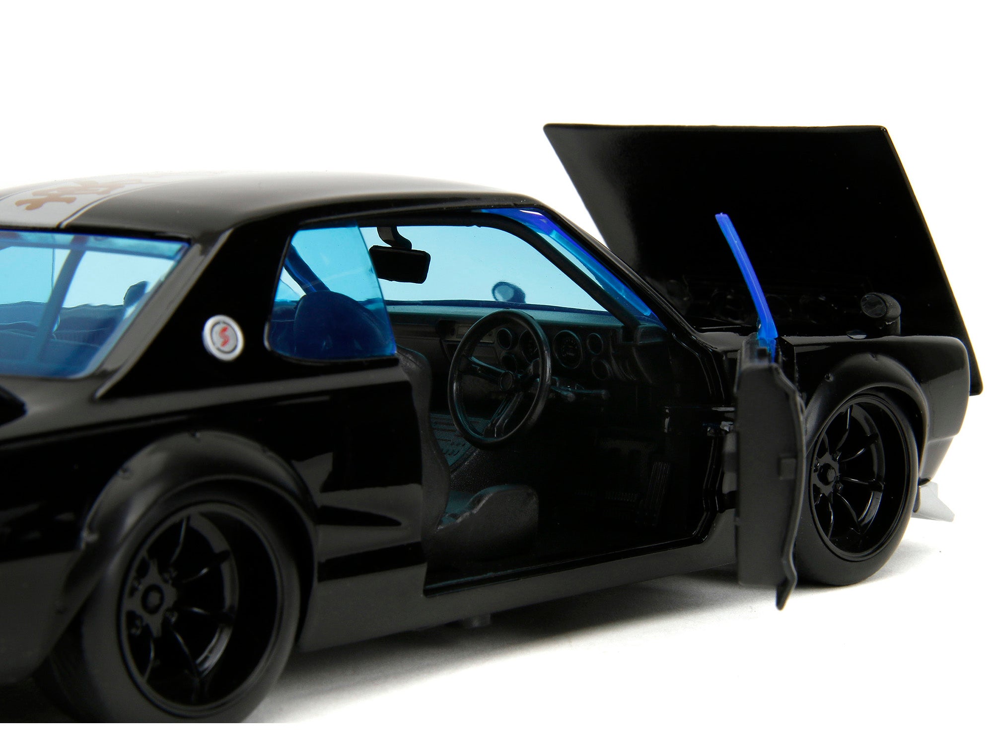 1971 Nissan Skyline GT-R RHD (Right Hand Drive) Black with Silver Stripe and Mikey Diecast Figure "Tokyo Revengers" (2021) TV Series "Anime Hollywood Rides" Series 1/24 Diecast Model Car by Jada - image 3