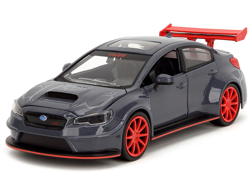 2016 Subaru WRX STI Widebody Dark Blue and Yuji Itadori Diecast Figure "Jujutsu Kaisen" (2020–2023) TV Series "Anime Hollywood Rides" Series 1/24 Diecast Model Car by Jada - image 5