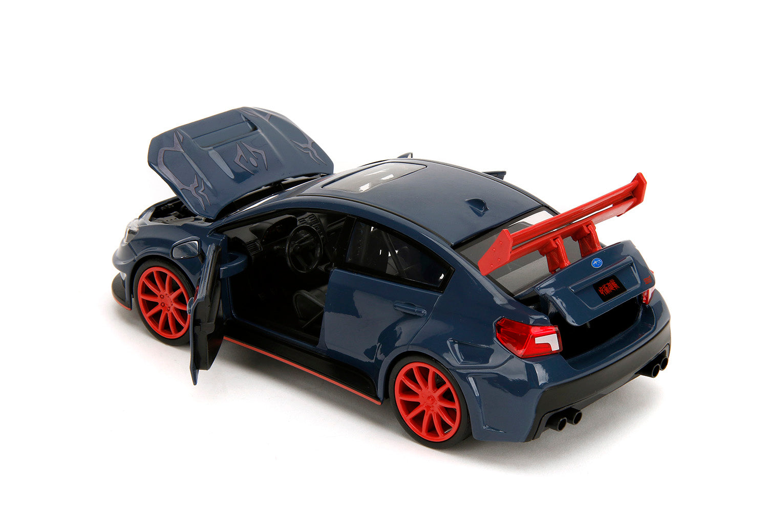2016 Subaru WRX STI Widebody Dark Blue and Yuji Itadori Diecast Figure "Jujutsu Kaisen" (2020–2023) TV Series "Anime Hollywood Rides" Series 1/24 Diecast Model Car by Jada - image 4