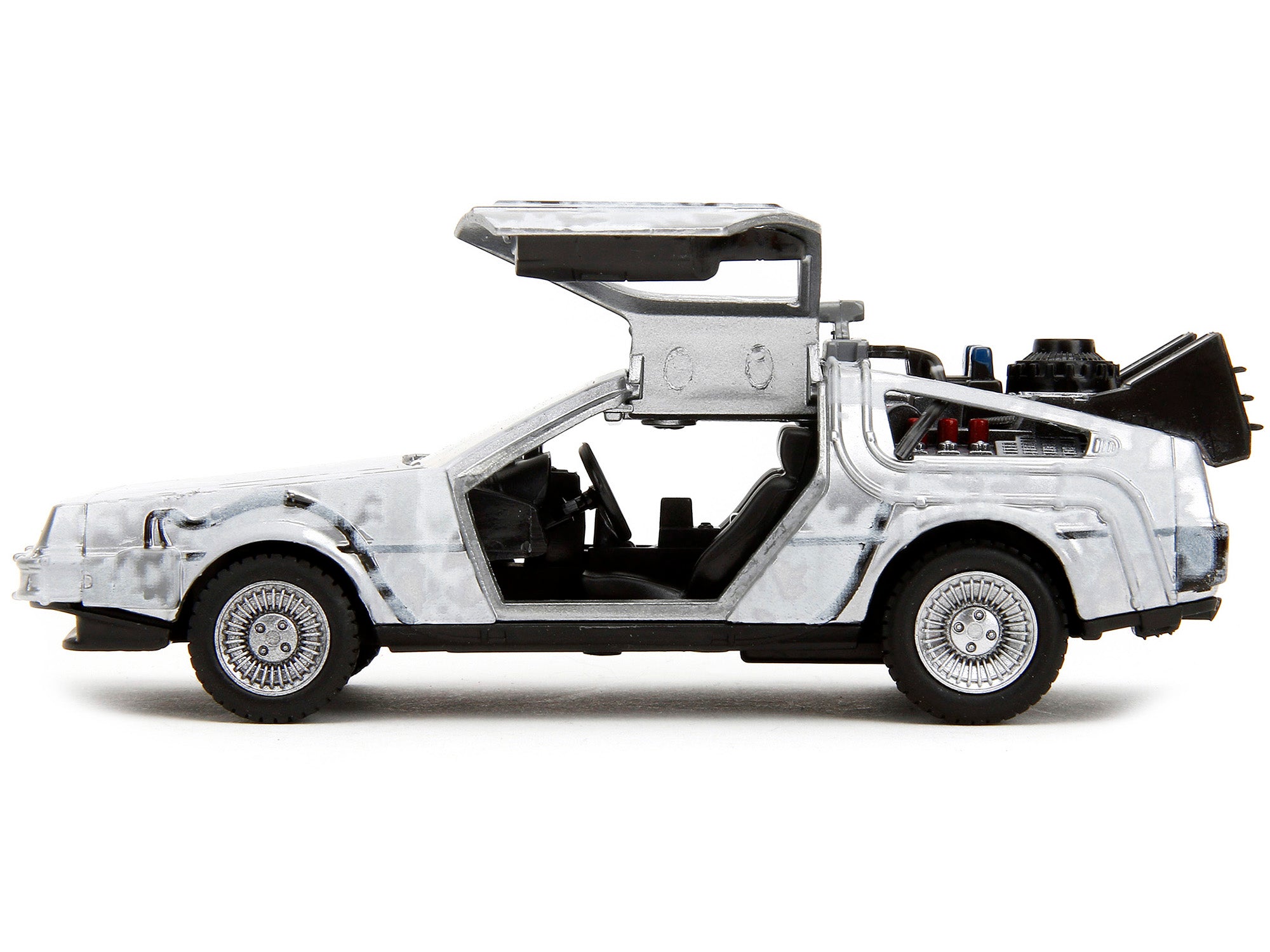 DMC DeLorean Time Machine Brushed Metal (Frost Version) "Back to the Future" (1985) Movie "Hollywood Rides" Series 1/32 Diecast Model Car by Jada - image 3