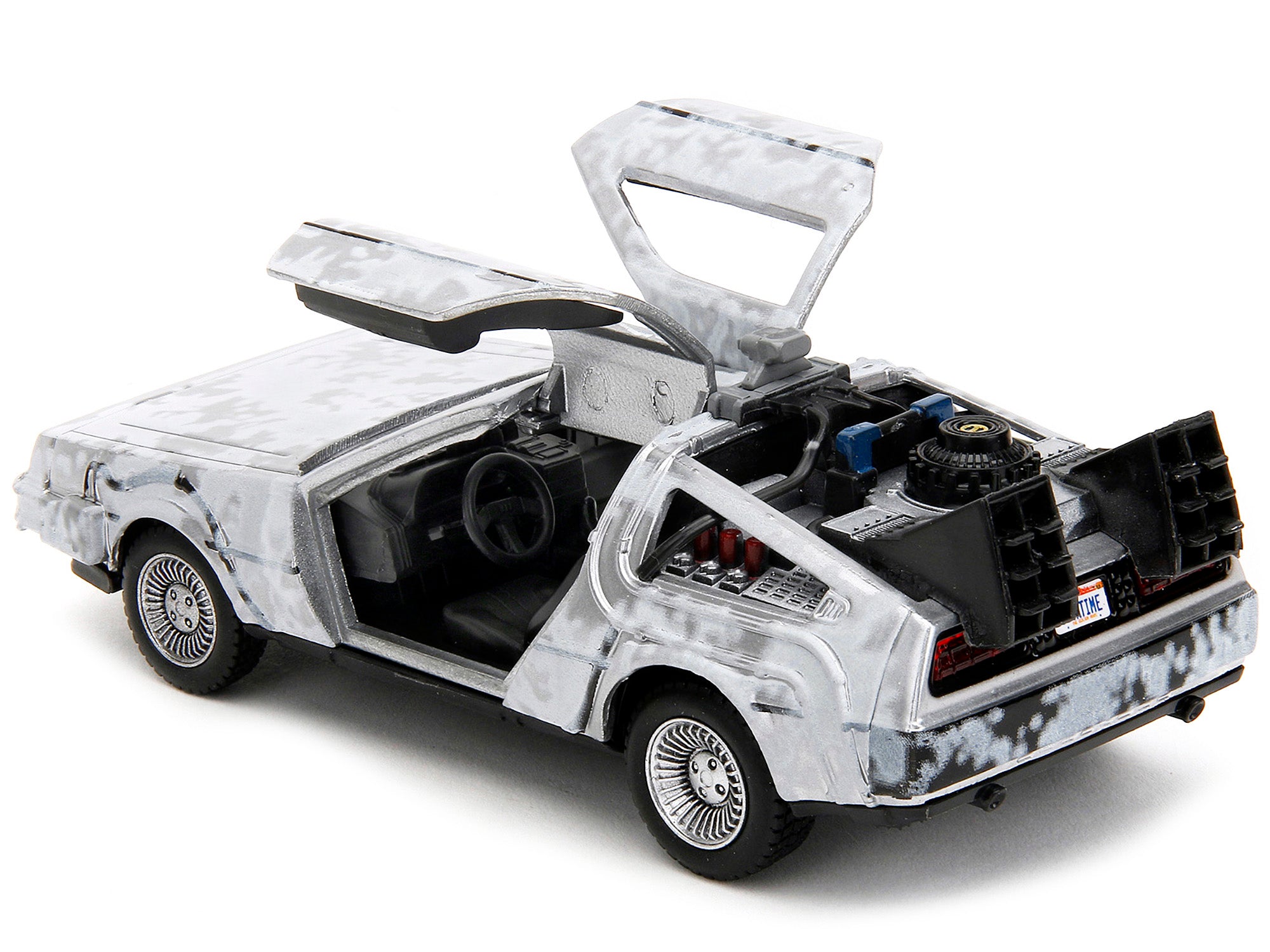 DMC DeLorean Time Machine Brushed Metal (Frost Version) "Back to the Future" (1985) Movie "Hollywood Rides" Series 1/32 Diecast Model Car by Jada - image 4