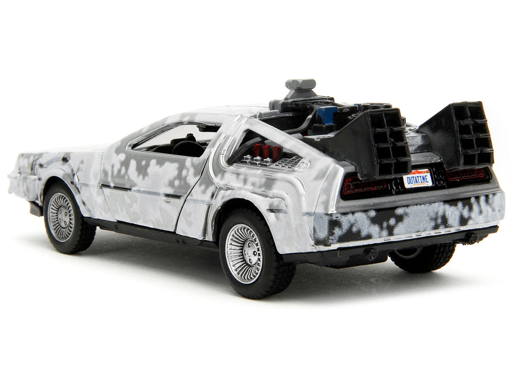 DMC DeLorean Time Machine Brushed Metal (Frost Version) "Back to the Future" (1985) Movie "Hollywood Rides" Series 1/32 Diecast Model Car by Jada - image 5